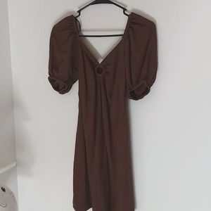 Sim & Sam Brown Mini Cottage dress
